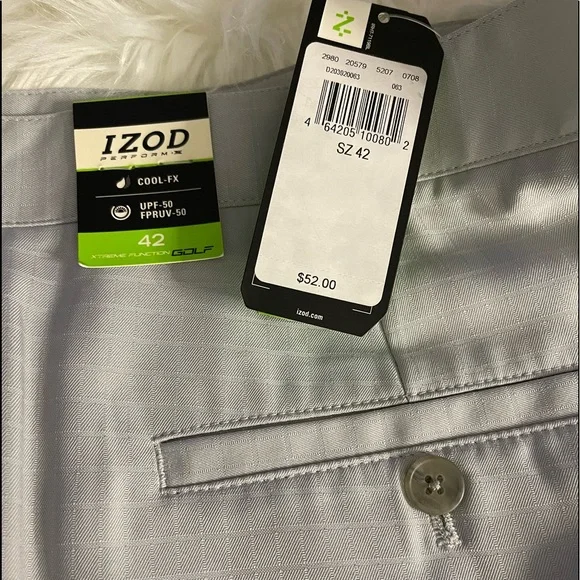 πHP 7/28/22π IZOD Mens Golf Shorts Silver Size 42 - Picture 2 of 9